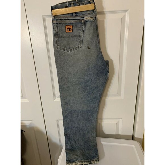 WRANGLER FR‎ Jeans Men’s Sz 38 x 32 Distressed Torn Frayed Flame Resistan… - Picture 11 of 12